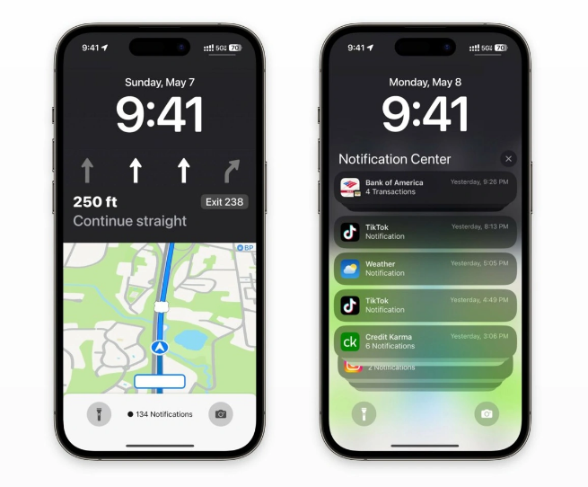 莱州苹果维修服务分享iOS17锁屏地图导航半屏显示长什么样 